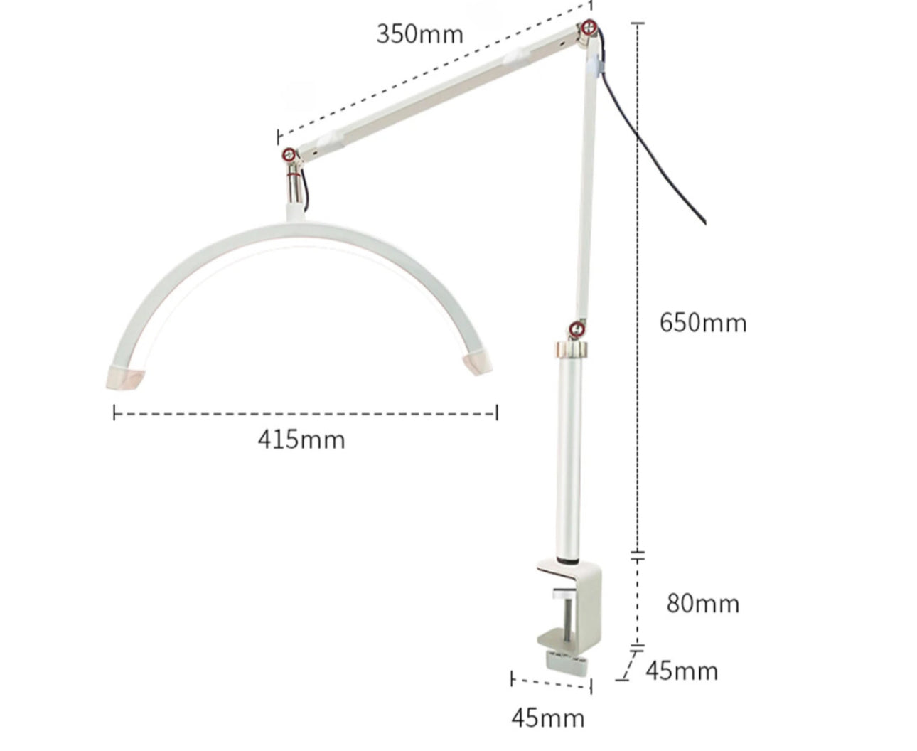 Lampada Moon Curva con Morsetto