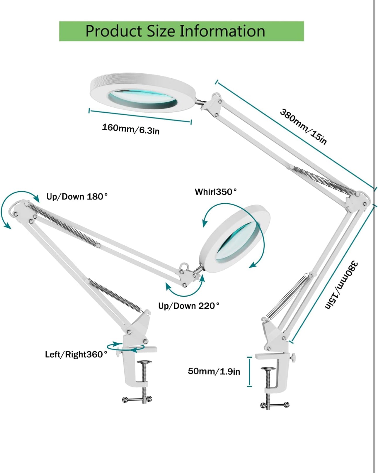 Lampada Da Tavolo Led Con Lente Ingradimento