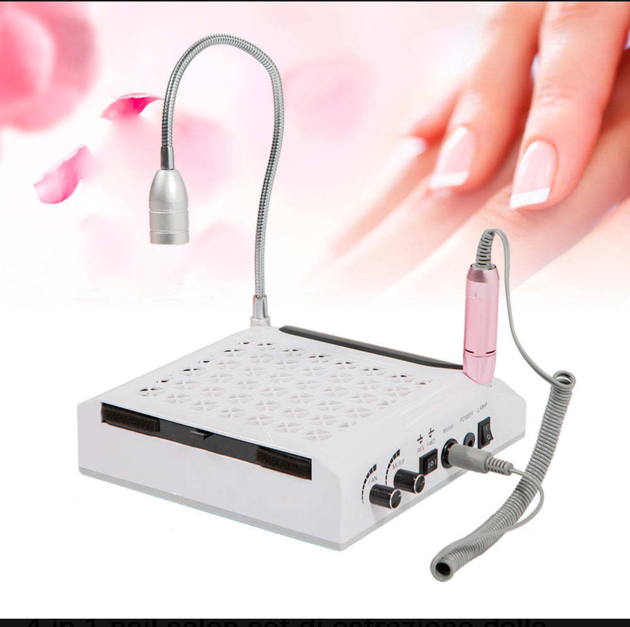 All-in-One Estetista Fresa Aspiratore Lampada Led Set Punte