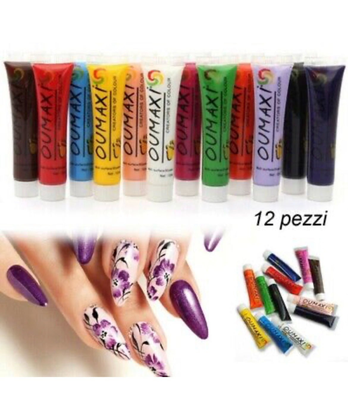 Kit 12 Colori Acrilico Per Micropittura