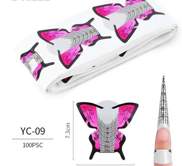 CARTINE PER ALLUNGAMENTO UNGHIE BUTTERFLY PINK