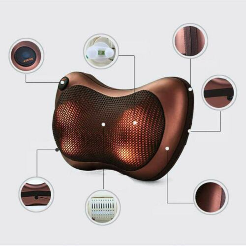 CUSCINO MASSAGGIATORE CASA AUTO CERVICALE MASSAGGIO BENESSERE LED SHIATSU CORPO