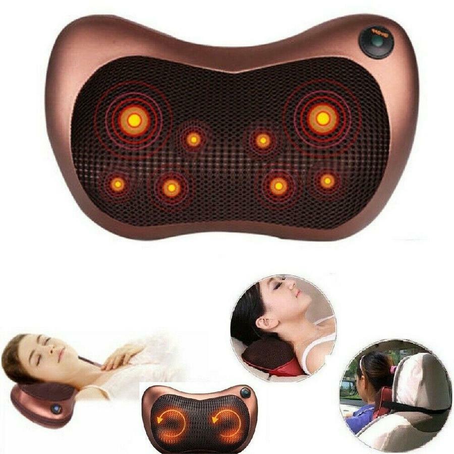CUSCINO MASSAGGIATORE CASA AUTO CERVICALE MASSAGGIO BENESSERE LED SHIATSU CORPO