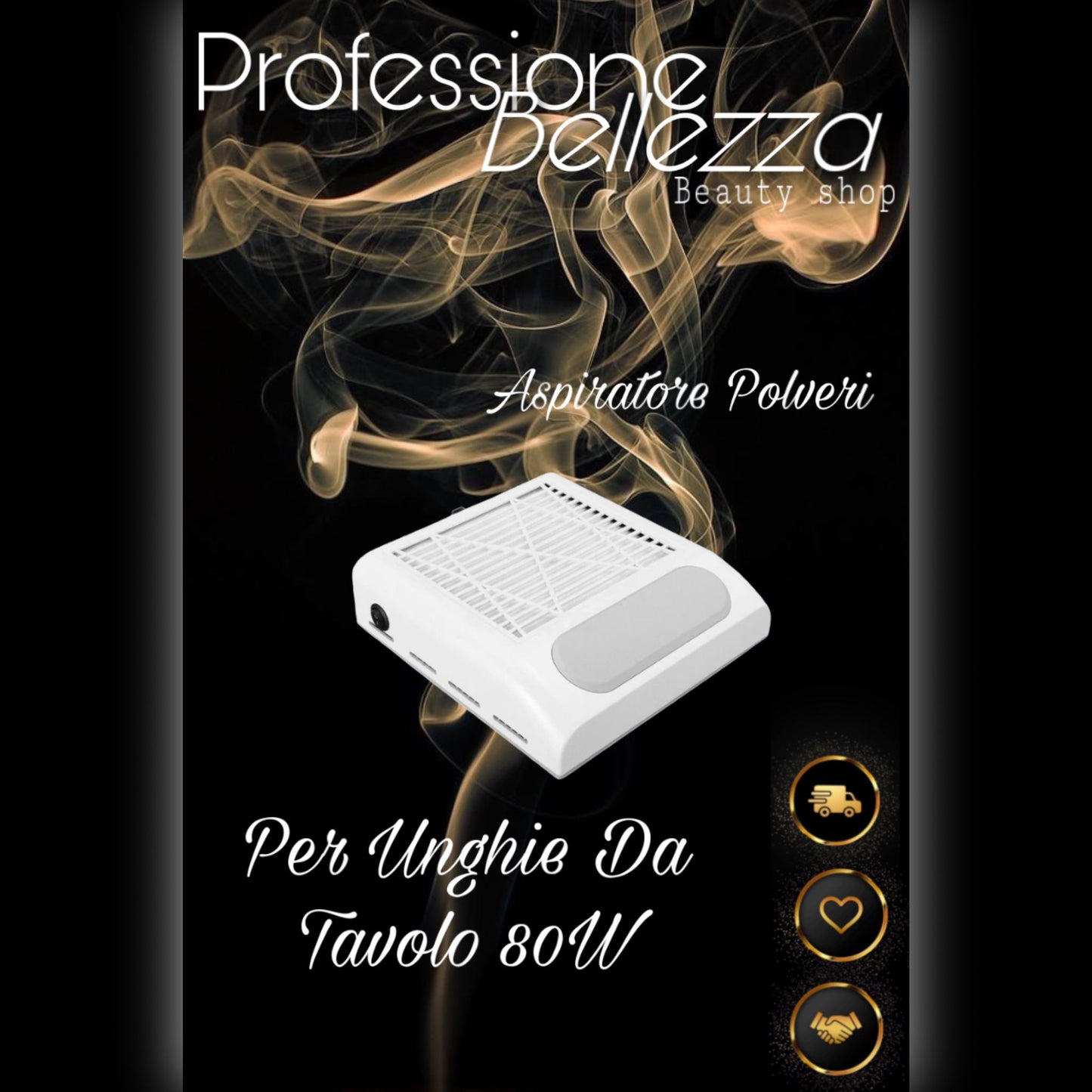 ASPIRATORE POLVERI PER UNGHIE DA TAVOLO 80W MANICURE PEDICURE ESTETICA BQ-858-8