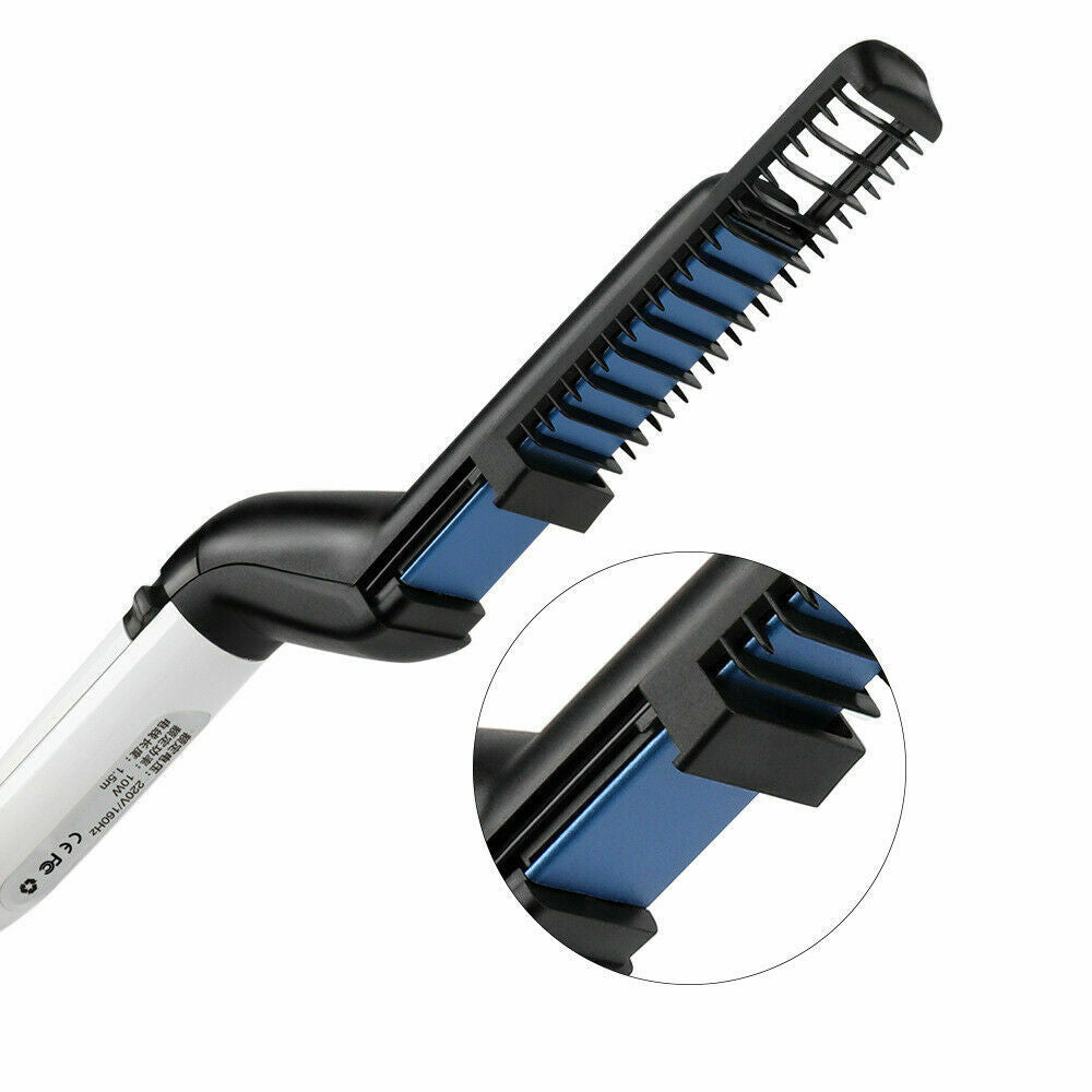 PIASTRA PETTINE UOMO BARBA CAPELLI STYLING LISCIANTE ELETTRICA SPAZZOLA HAIR