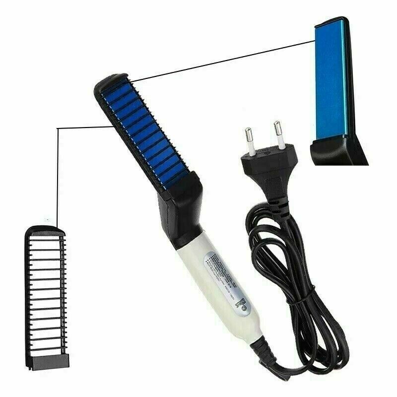 PIASTRA PETTINE UOMO BARBA CAPELLI STYLING LISCIANTE ELETTRICA SPAZZOLA HAIR