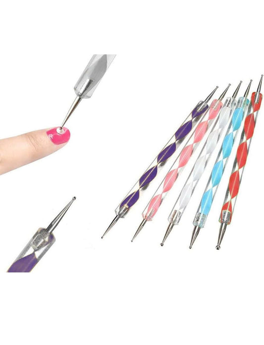 5 Pennelli unghie punta rigida DOT NAIL