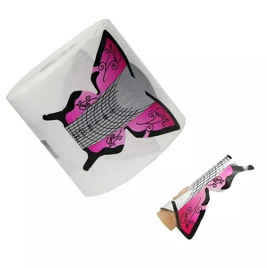 500PZ CARTINE PER UNGHIE BUTTERFLY PINK