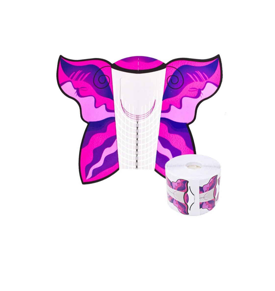 CARTINE farfalle fucsia PER ALLUNGAMENTO UNGHIE