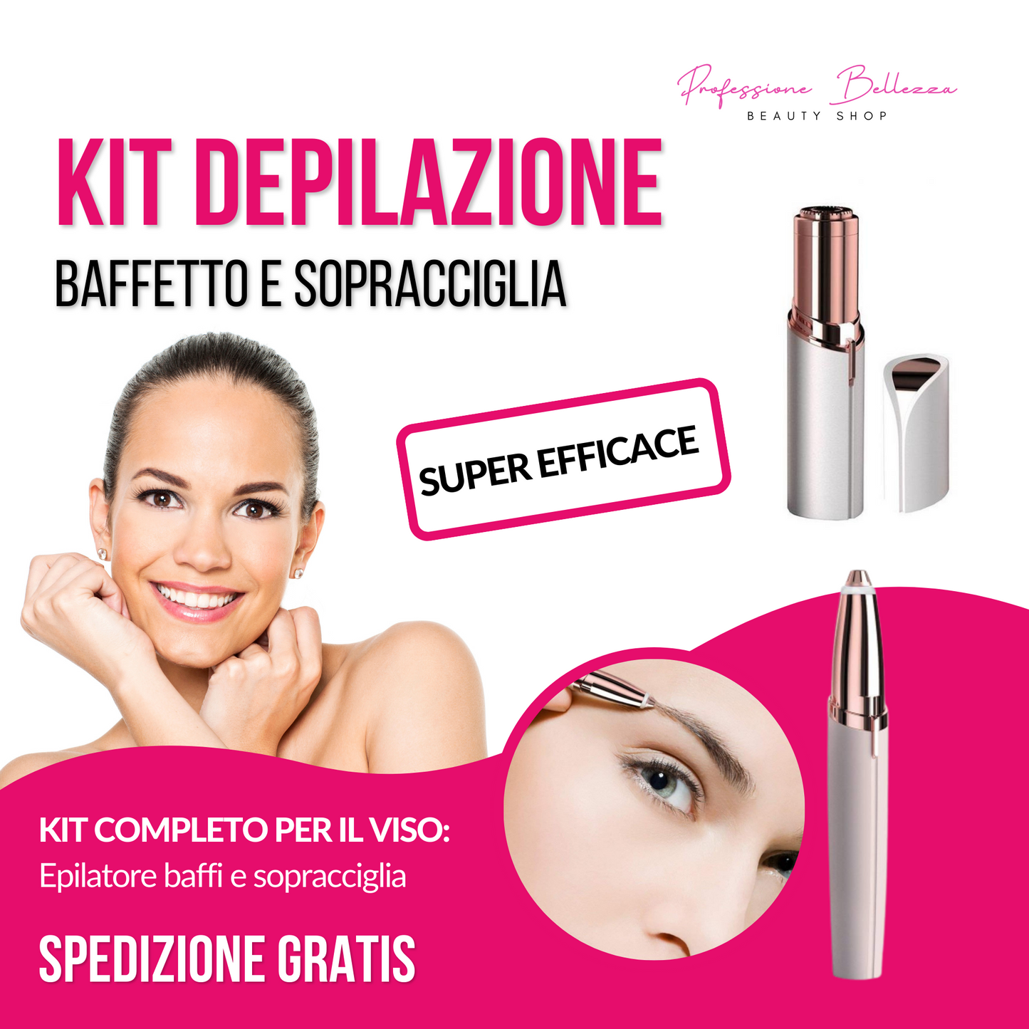 KIT Completo depilazione Viso: baffi e sopracciglia